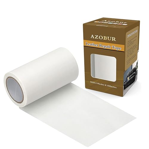 Azobur Leather Repair Tape Patch Leather Adhesive for Sofas, Car Seats, Handbags, Jackets,First Aid Patch 3.9''x15' (White Leather) - Image 1