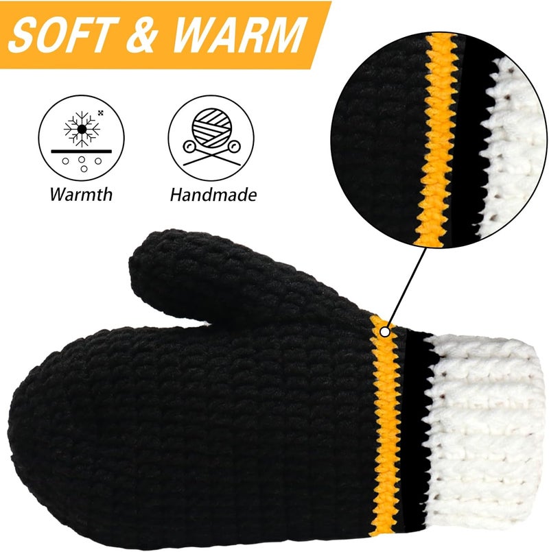 FunisFun Beer Mitten Gloves, Knit Stitched Drink Mitt Holder for White Elephant Gag Gift Tailgating Idea - Image 2