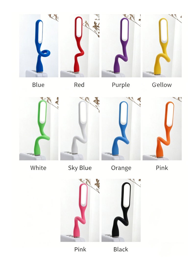 10 حزمة مرنة USB LED ضوء، محمولة قابلة للثني مصباح القراءة USB الصغير، متعددة الألوان USB ضوء ليلي للكمبيوتر المحمول، بنك الطاقة، الكمبيوتر الشخصي - Image 2