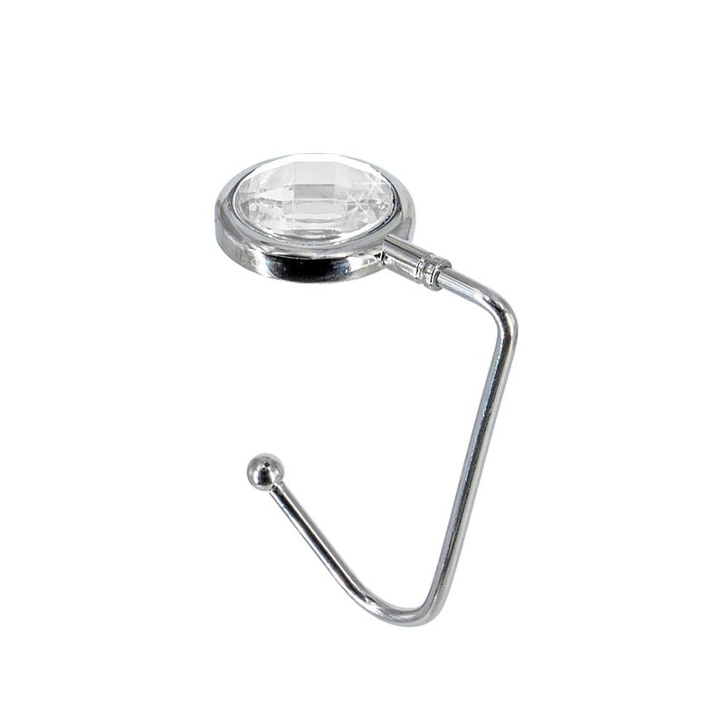 TANOSII Purse Hook Mental Clutch Holder Handbag Rhinestone Hanger for Table Desk 1 Pack White