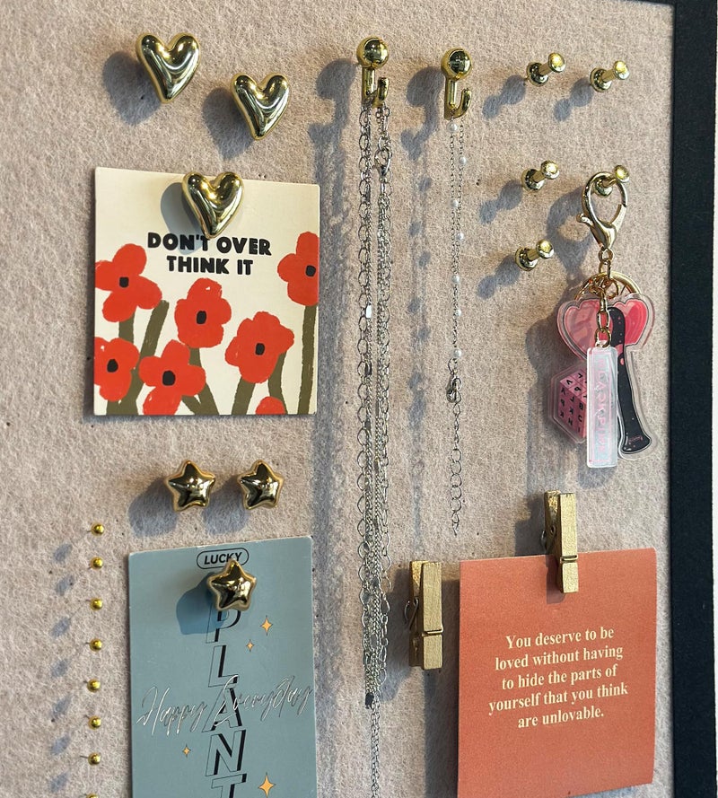 KEYDUACU 100 Pcs Gold Push Pins Set, Metal Thumb Tacks, Decorative Push Pins for Cork Board with Hook Clip, 6 Style Office Accessories for Map - Image 5