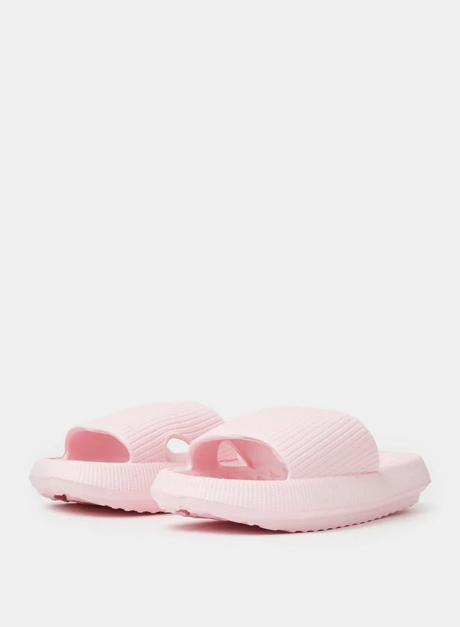 تايك تو Pink Textured Comfort Slides