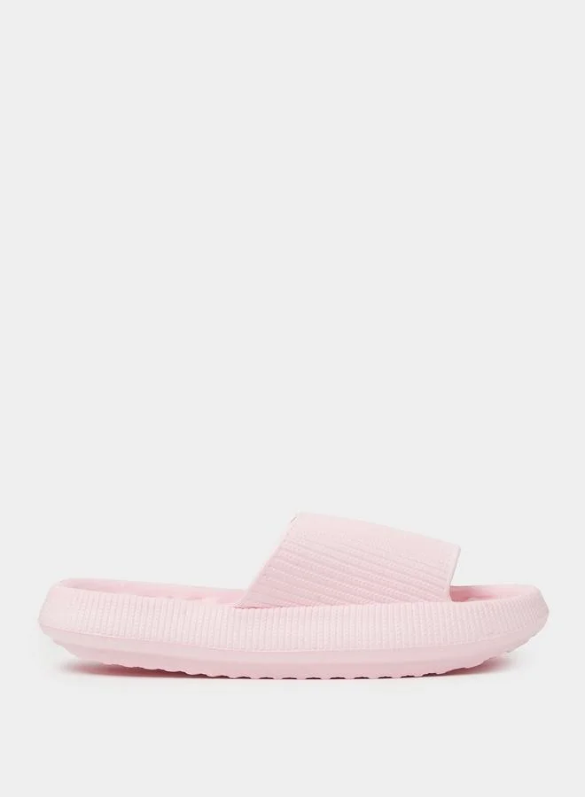 تايك تو Pink Textured Comfort Slides