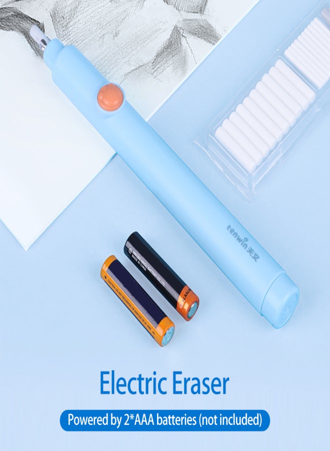 tenwin Electric Eraser Rechargeable Pencil Erasers with 20pcs Eraser Refills One-button Control Christmas Gift Stationery Supplies for School Students Artists Drawing Painting Sketching Drafting - Image 3