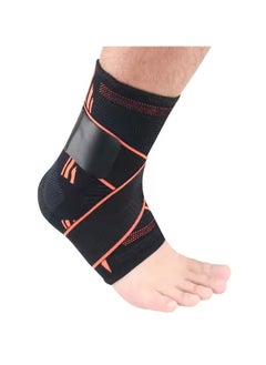 Ankle Foot Support Wrap for Sprained Weak Ankles Ligament Damage Stabilization Achilles Tendonitis Plantar Fasciitis Heel Pain Relief Adjustable Brace Sleeve With Strap for Women Men