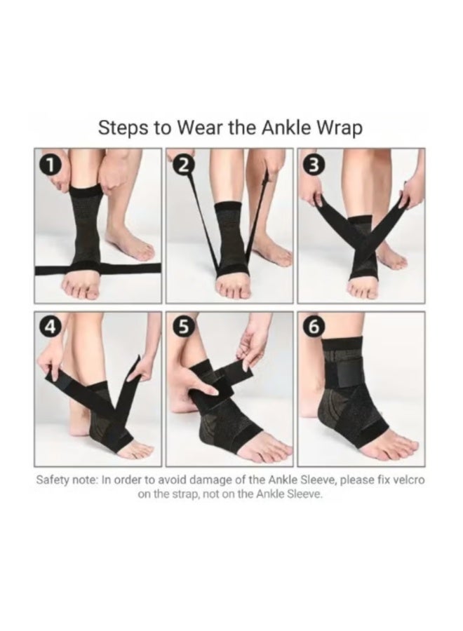 VIO Ankle Foot Support Wrap for Sprained Weak Ankles Ligament Damage Stabilization Achilles Tendonitis Plantar Fasciitis Heel Pain Relief Adjustable Brace Sleeve With Strap for Women Men - Image 4