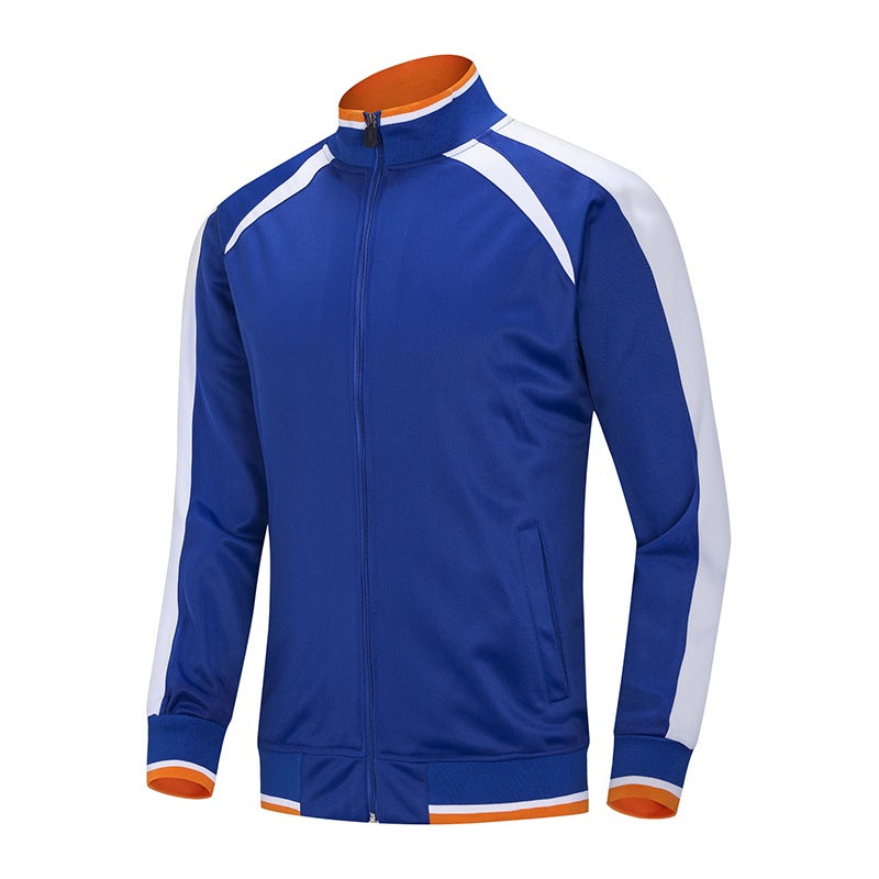 Generic Unisex Fitness Tracksuit Velvet Sportswear Color Blue with White (Top) 