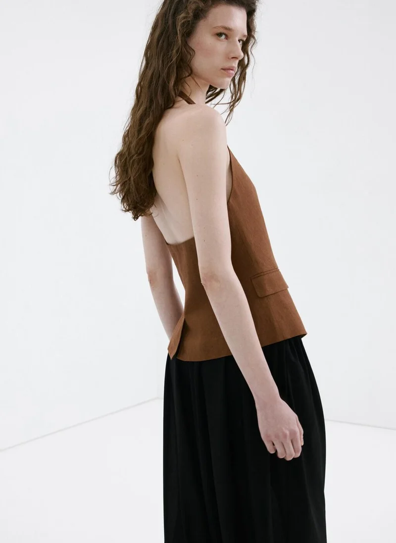 مانجو Linen suit waistcoat