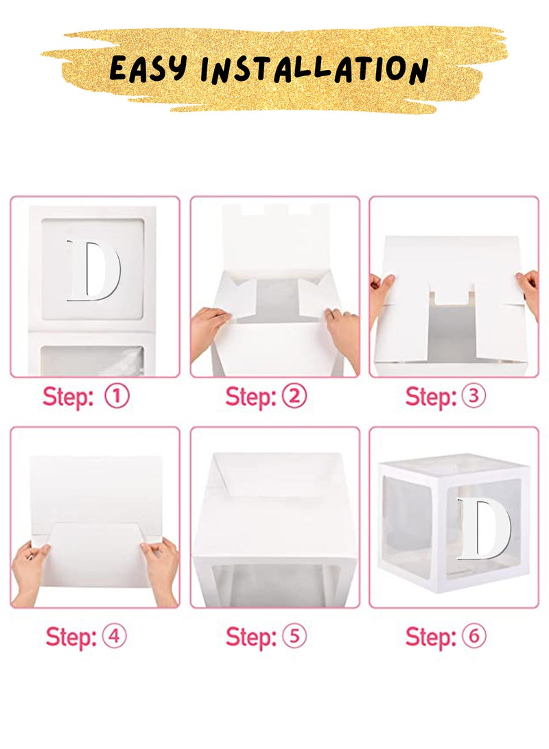 The BZ Company Ramadan Decoration - Eid Decoration - Eid Mubarak Decorations for Home - 3 Transparent Boxes with EID Letters & 24 Balloons - Ramadan Decor - Image 3