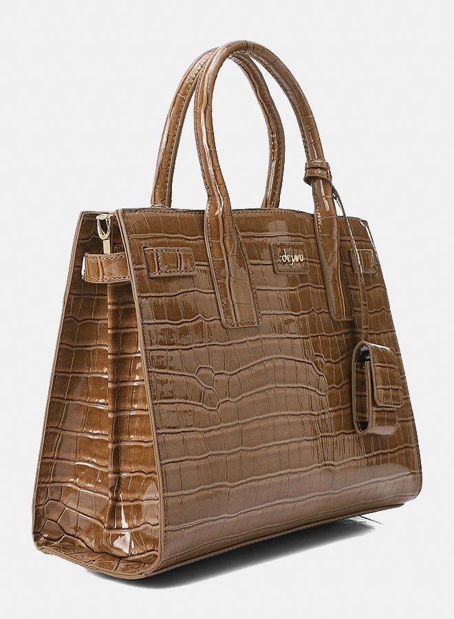 DejaVu LID-DVTX-005 Croc Embossed Zipper Handbag - Image 2