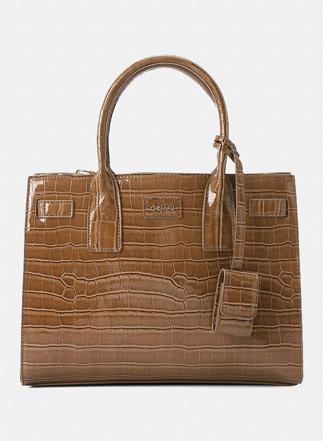 DejaVu LID-DVTX-005 Croc Embossed Zipper Handbag - Image 1