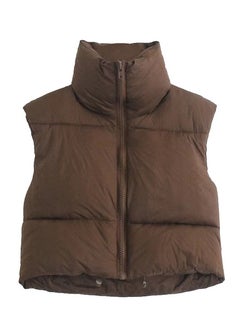 Loquat Spring And Autumn New Cotton West Zipper Collar Short Vest  - Image 1
