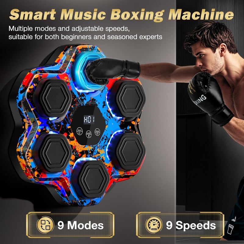 TGLLM Music Boxing Machine, Smart Bluetooth Boxing Machine for Adults & Kids, Boxing Machine Wall Mounted Music, Boxing Training Machine with Boxing Gloves for Home, Office, Gym - Image 2