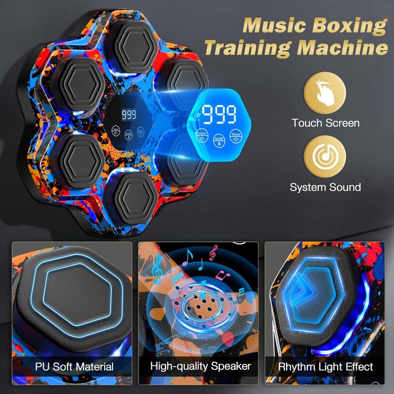TGLLM Music Boxing Machine, Smart Bluetooth Boxing Machine for Adults & Kids, Boxing Machine Wall Mounted Music, Boxing Training Machine with Boxing Gloves for Home, Office, Gym - Image 3