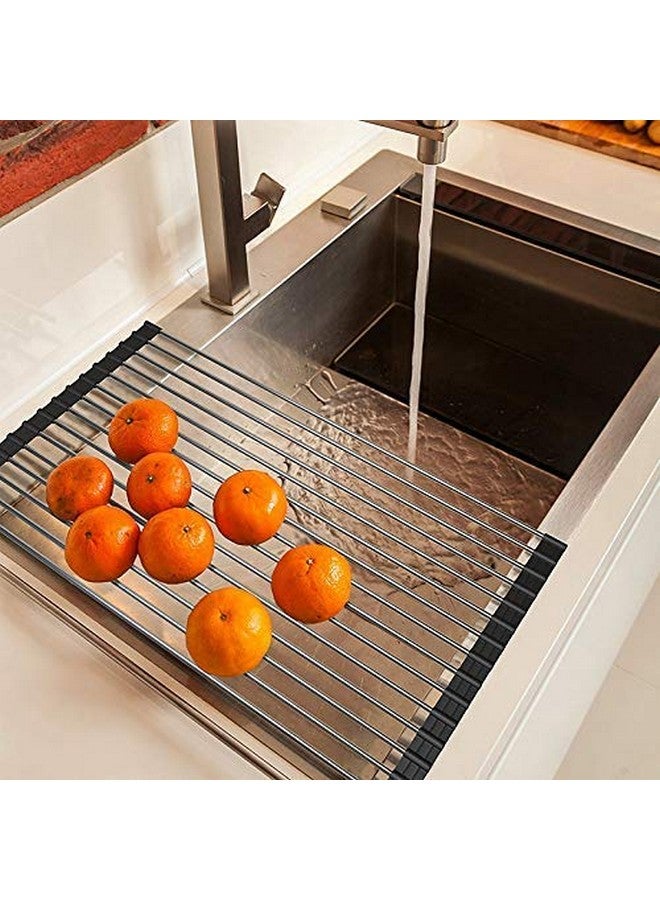 NILKANTH® - Dish Drying Rack Roll up Sink Drying Rack Foldable SUS304 Stainless Steel Dish Drying Rack (20.5''x13.3'') - Image 5