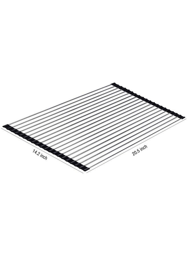NILKANTH® - Dish Drying Rack Roll up Sink Drying Rack Foldable SUS304 Stainless Steel Dish Drying Rack (20.5''x13.3'') - Image 2