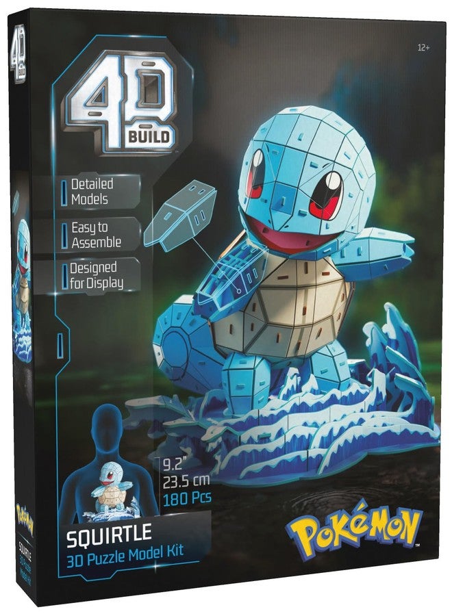 4D Build, Pokémon Squirtle 3D Model Kit, Pokémon Figure, Kanto First Partner Collection, Desk Décor, 180 Pieces, for Ages 12 & Up - Image 1