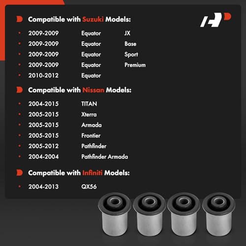 A-Premium 4 x Front Lower Control Arm Bushing Kit, Compatible with Nissan Frontier 2005-2015, Pathfinder 2005-2012, TITAN 2004-2015, Armada, Xterra, Pathfinder Armada & Infiniti QX56 & Suzuki Equator - Image 2