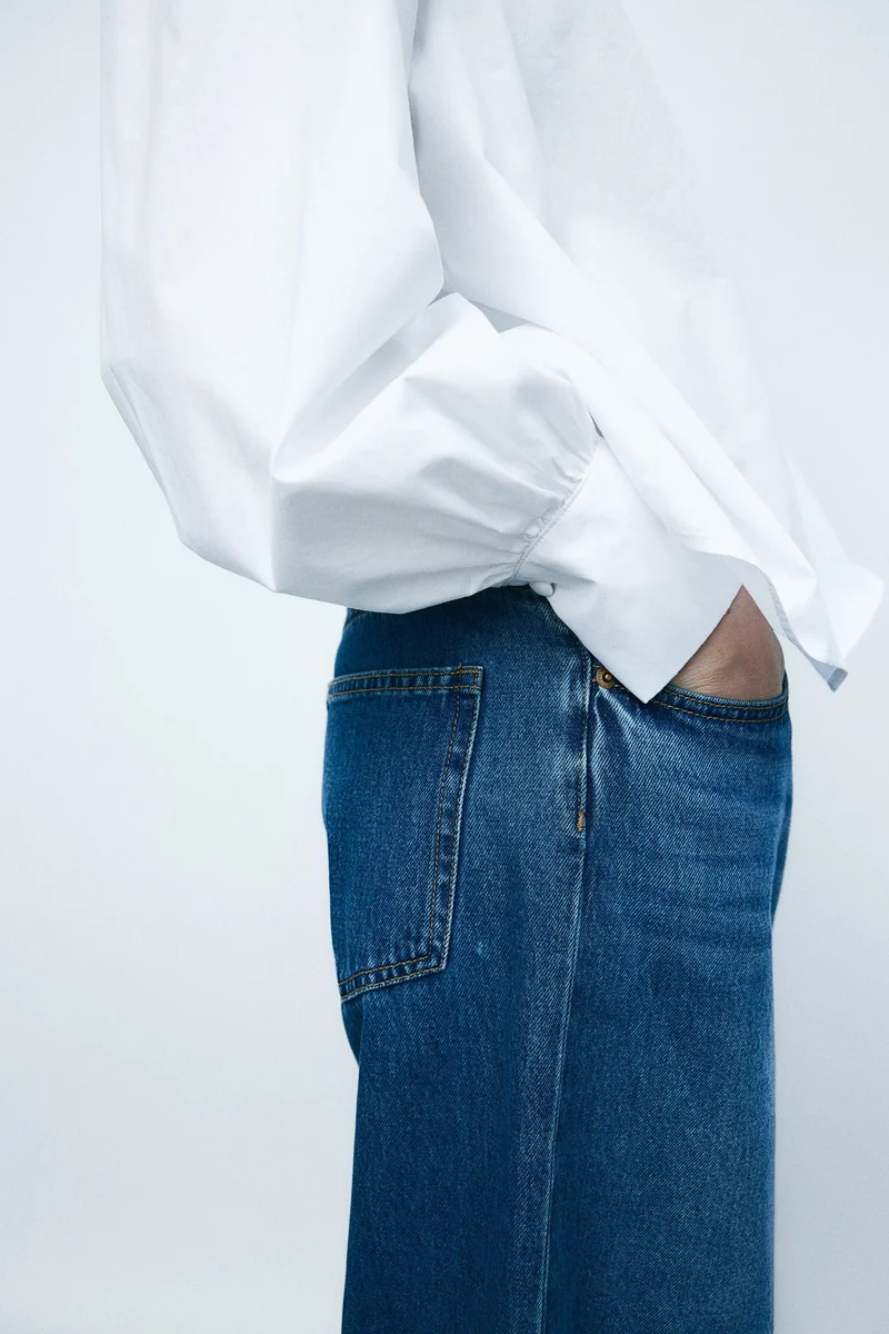 اتش اند ام Frilled-collar cotton blouse