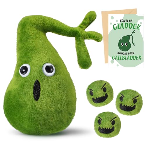 WinnerWhy Gallbladder Plush Set Gall Surgery Recovery Gifts Include Gall Plush with Gallstones Stuffed and Gallbladder Get Well Card Operation Removal Recovery Gift for Gallstones PatientGreen - Image 1