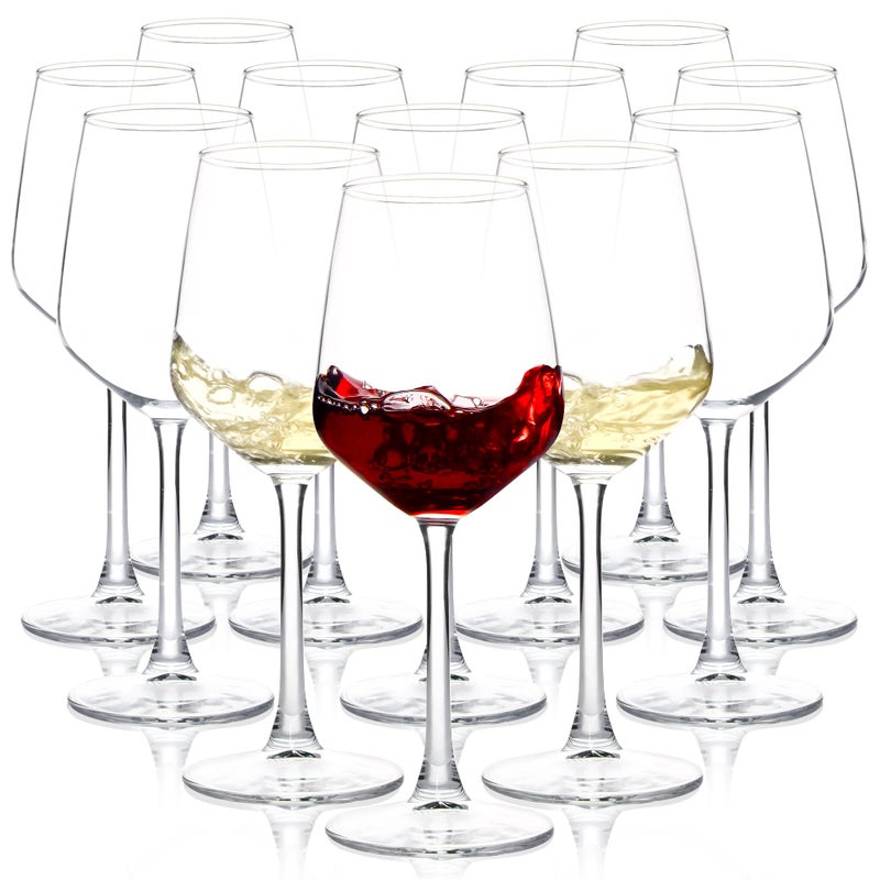 SHYRC Wine Glasses Set Of 12  12Oz Clear Red/White Wine Glasses  Long Stem Wine Glasses For Party  Wedding And Home - Image 1