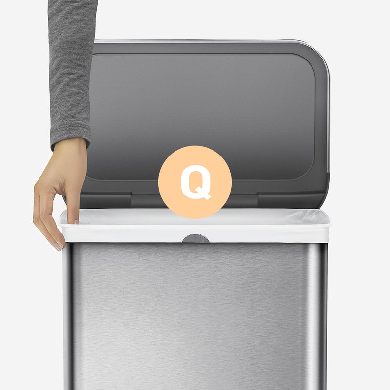 simplehuman أكياس قمامة بسيطة إنسان كود Q تناسب مخصصة مع حبل سحب في عبوات موزع، 20 قطعة، 50-65 لتر / 13.2-17.2 جالون، أبيض - Image 4