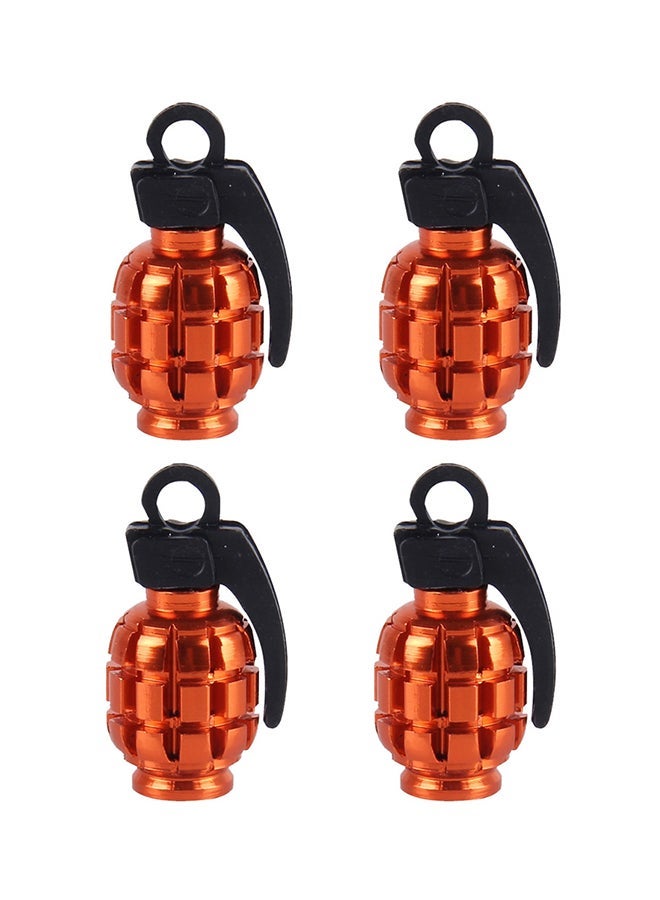 NIBEMINENT 4-Piece Grenade Shaped Car Tire Valve Cap  - Image 1