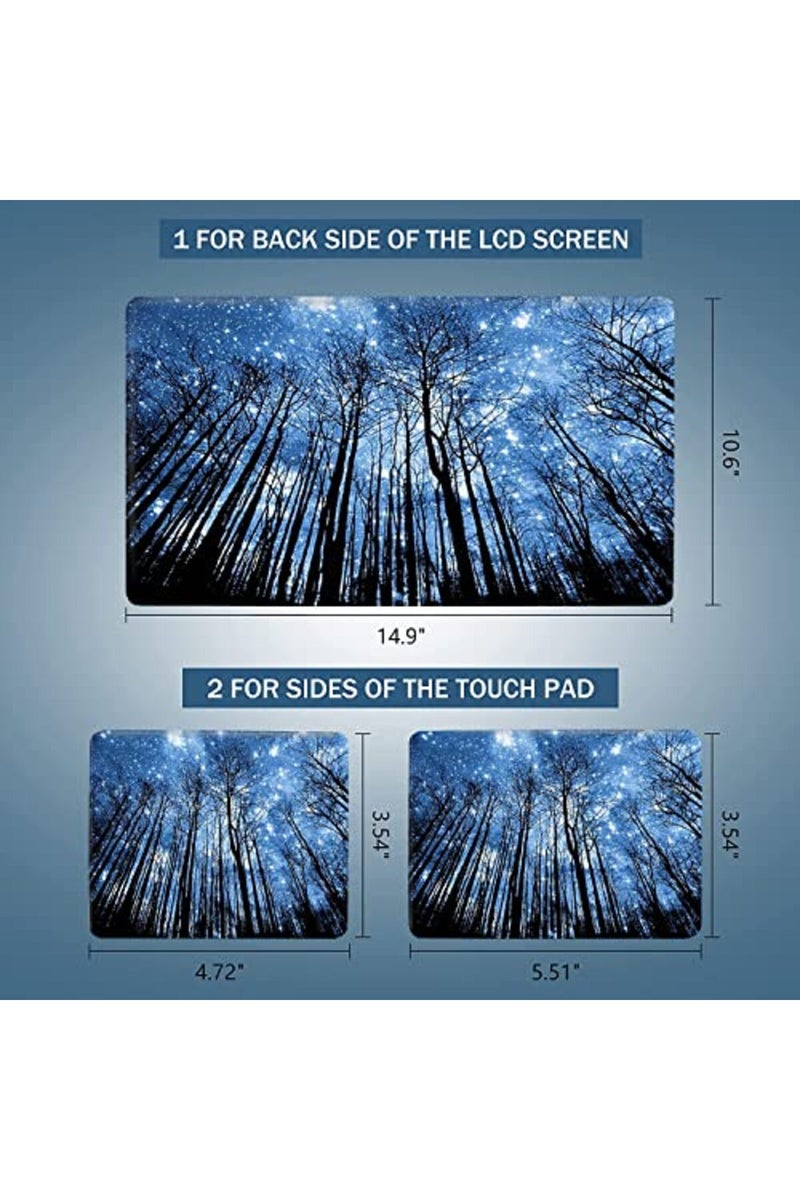 AORTDES 15.6 Inches Laptop Skin Sticker Reusable Personalized Skin Art Protector for 12.1 13 13.3 14 15 15.4 Inches Netbook Notebook PC (Forest at Peaceful Moonlight) - Image 3