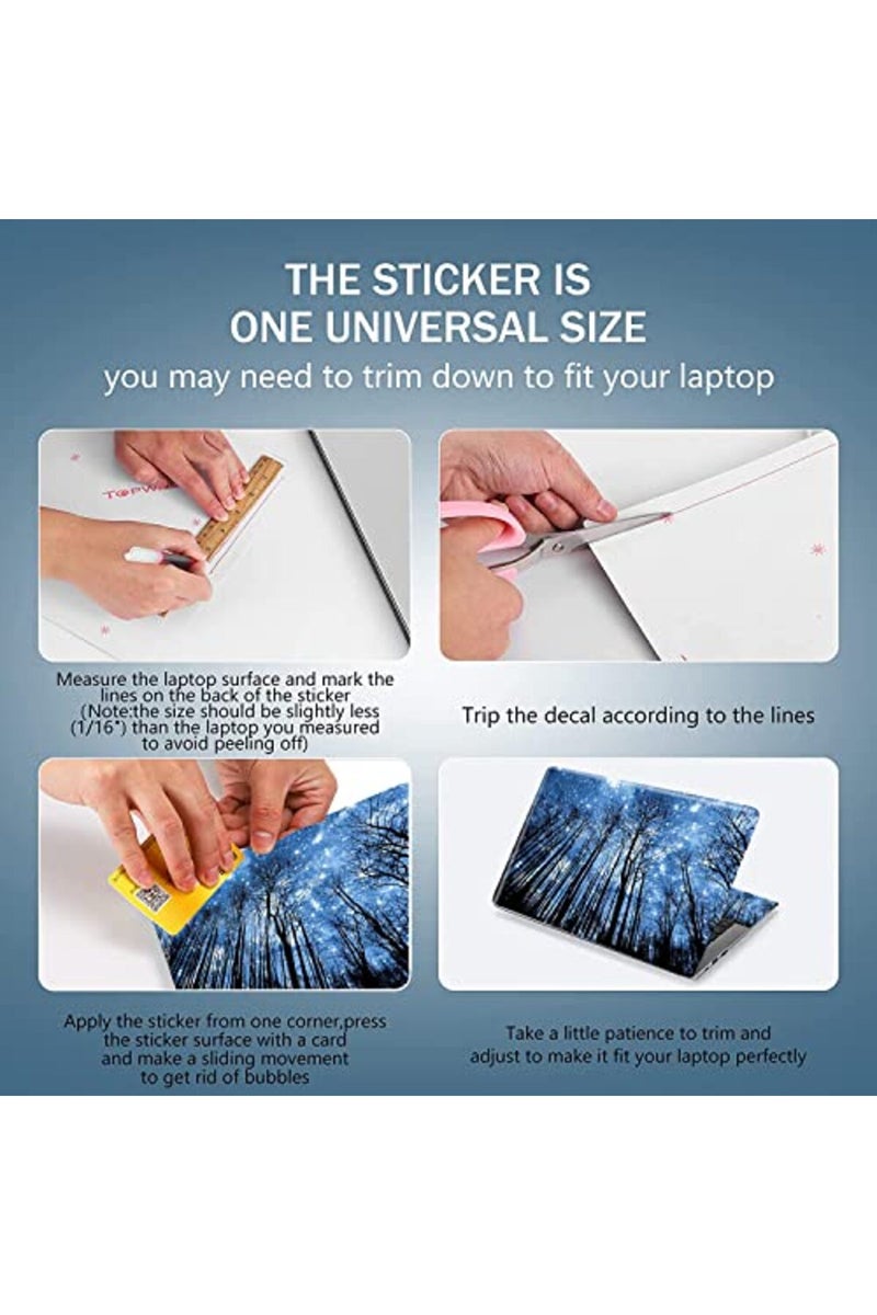 AORTDES 15.6 Inches Laptop Skin Sticker Reusable Personalized Skin Art Protector for 12.1 13 13.3 14 15 15.4 Inches Netbook Notebook PC (Forest at Peaceful Moonlight) - Image 2