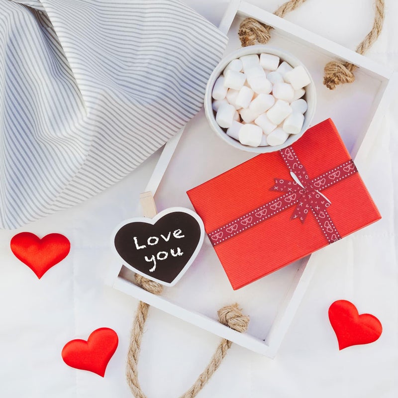 YKW 8 Rolls Valentine's Day Ribbon Set, 3/8" x 3 Yards Each, Heart Ring Pattern Grosgrain Ribbons for Wedding Gift Wrapping & DIY Crafts - Image 4