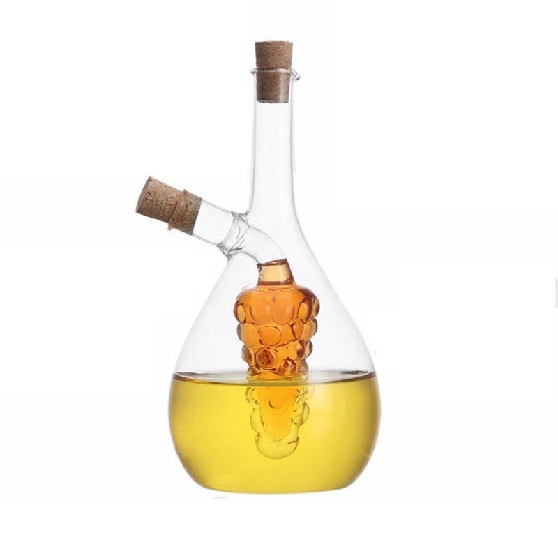 Eleton Kitchen Storage Cooking Tools Oil And Vinegar Glass Bottle  Grape Double Pourer Spout Stoppers Oil Vinegar Cruet - Image 2
