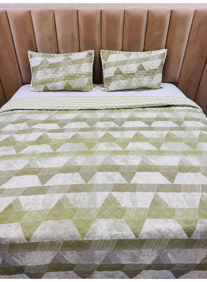 Subtlespreads Premium Cotton Feel Quilted Bedcover for Double Bed King Size with 2 Quilted Pillow Covers - Decorative Bed Cover/Bedspread Bedsheet, (Colored Hearts) - Image 1