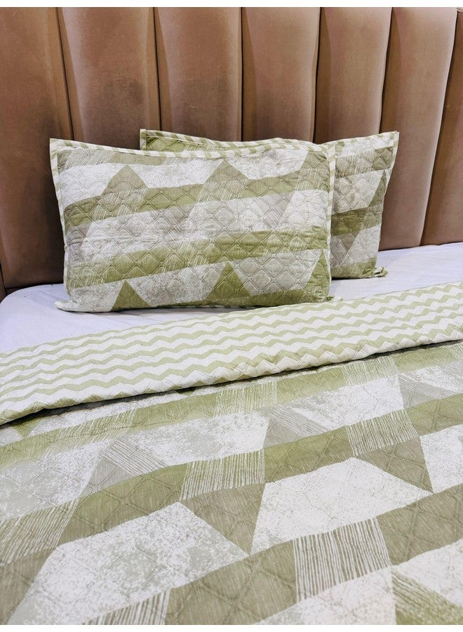 Subtlespreads Premium Cotton Feel Quilted Bedcover for Double Bed King Size with 2 Quilted Pillow Covers - Decorative Bed Cover/Bedspread Bedsheet, (Colored Hearts) - Image 2