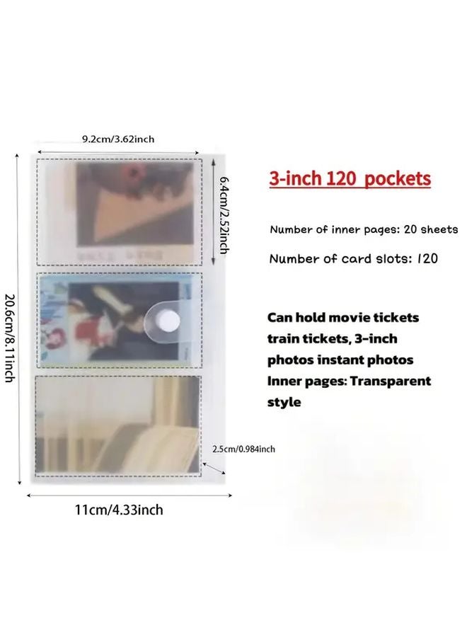 1pc 120 Slot Transparent PP Card Album With Index Tabs Durable Clear Card Holder For Movie Tickets Stickers Photos - Image 3