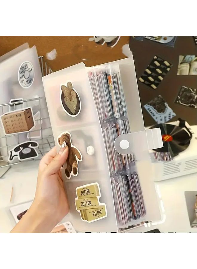 1pc 120 Slot Transparent PP Card Album With Index Tabs Durable Clear Card Holder For Movie Tickets Stickers Photos - Image 1