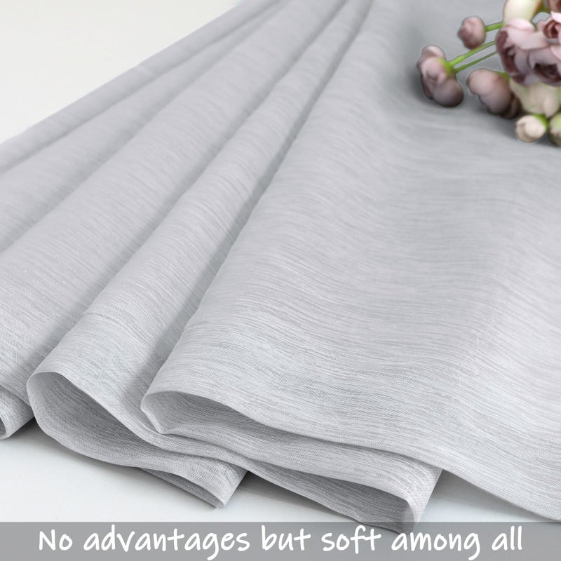 Pitalk 72 Inch Length Grey Sheer Curtains Set of 2 Panels Rod Pocket Gray Voile Window Curtains for Bedroom Living Room 52x72 Inches Long - Image 4