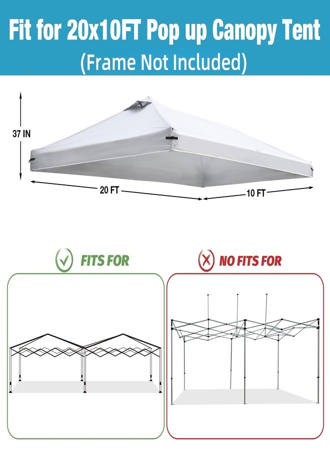 FLOUREE 10x20 Canopy Replacement Top Cover with Air Vents for Pop up Canopy Gazebo Tent, with Adjustable Strap, Waterproof & Anti-UV for Outdoor Shade (Top Only,Frame Not Included) (Off White) - Image 2