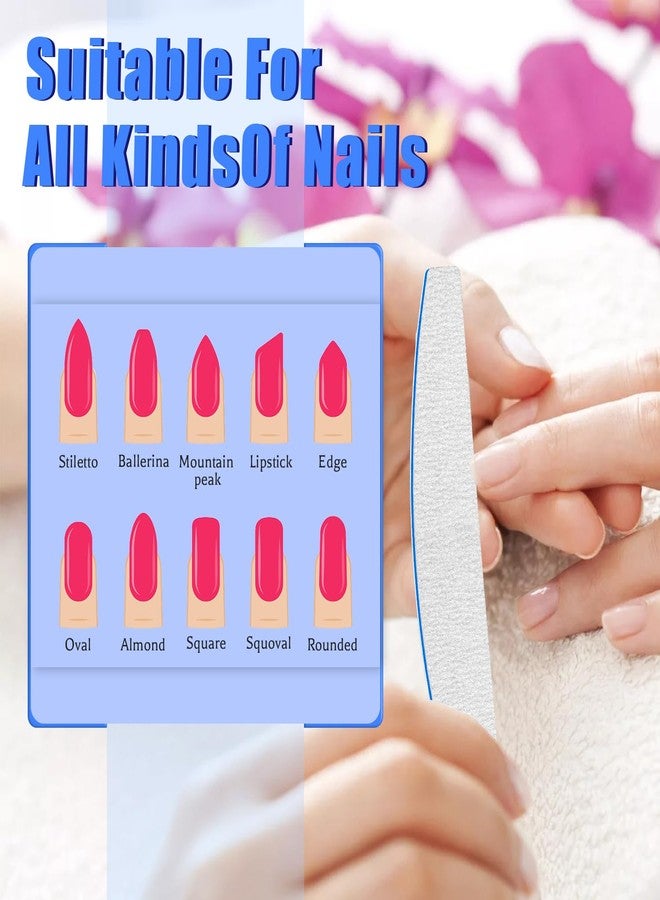 BLESWIN Nail File 12 PCS Professional Reusable 180/240 Grit Double Sides Washable Nail File Manicure Tools for Natural Nails and Acrylic Nails Tools Suit for Home Salon - Image 5