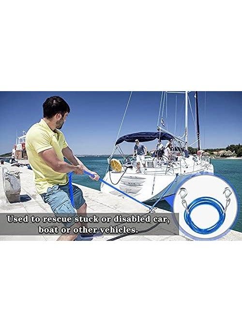 Sarjak SARJAK Stainless Steel Wire Tow Rope 12mm x 4m 7 Ton Capacity with SelfLocking Hooks  - Image 3