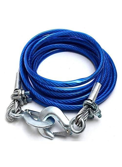 Sarjak SARJAK Stainless Steel Wire Tow Rope 12mm x 4m 7 Ton Capacity with SelfLocking Hooks  - Image 1