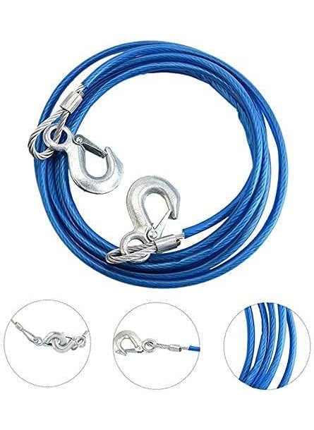 Sarjak SARJAK Stainless Steel Wire Tow Rope 12mm x 4m 7 Ton Capacity with SelfLocking Hooks  - Image 2