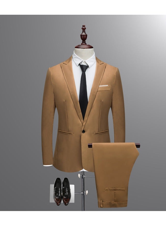 Shougu New Slim Fit Business Casual Fashionable Suit Sets 