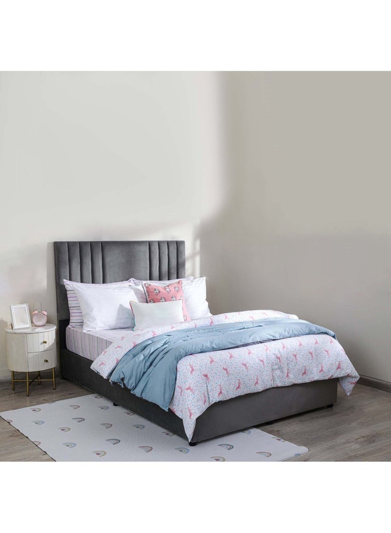 Karnak Superior Upholstered Velvet Bed Frame Bedroom Furniture Strong And Sturdy Modern Design Wooden Bed | Quiet & Comfortable Bed (USA - Queen 150x200cm, Grey) - Image 1