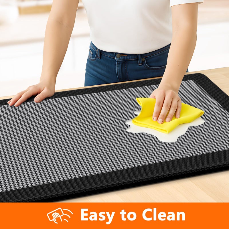 SofterCharm Kitchen Mats, 2PCS Kitchen Rugs for Floor, Cushioned Anti-Fatigue Mats for Kitchen Floor, Non-Slip Standing Desk Mat for Sink, Home, Laundry & Office, 17.3"x30"+17.3"x47" (Black) - Image 3