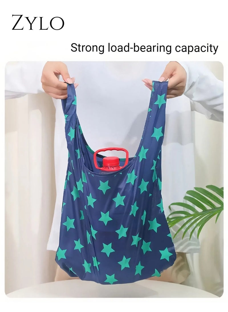 زيلو عبوة من 2 أكياس تسوق قابلة للطي وإعادة الاستخدام - حقيبة تسوق مقاومة للماء مقاس 20 × 14 بوصة مع جيوب - Image 4