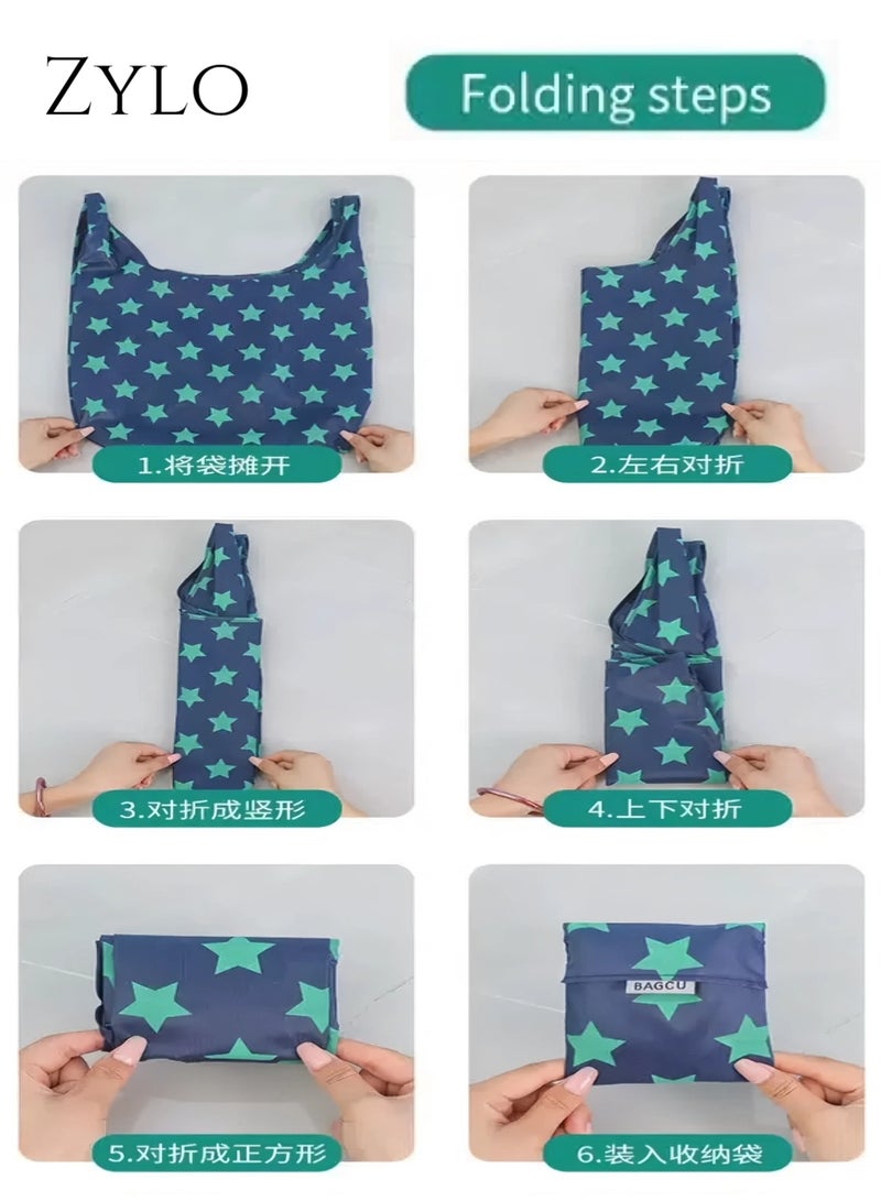 زيلو عبوة من 2 أكياس تسوق قابلة للطي وإعادة الاستخدام - حقيبة تسوق مقاومة للماء مقاس 20 × 14 بوصة مع جيوب - Image 5