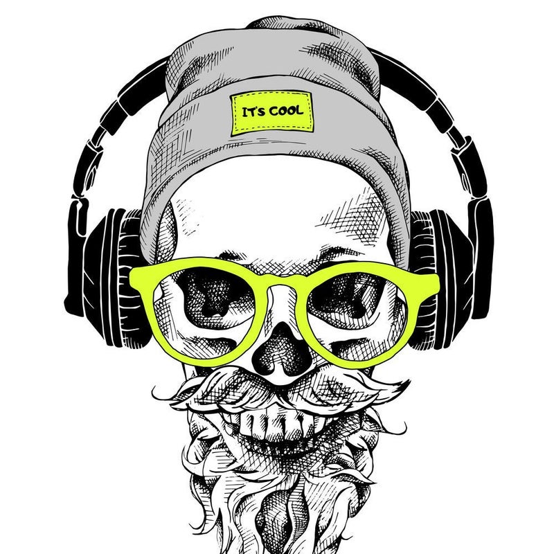 5 Ace skul with headphones wall sticker poster of skull,cartoon(size:12x18),multicolor - Image 4