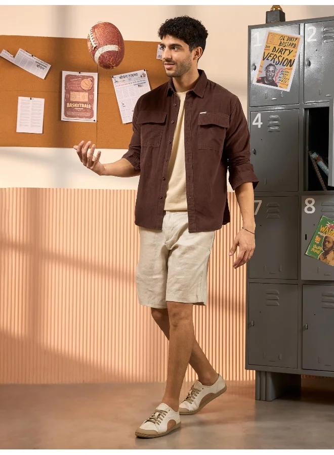 Beyoung Chocolate Brown  Shirt for Men
