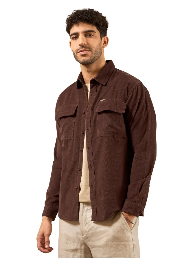 Beyoung Chocolate Brown  Shirt for Men