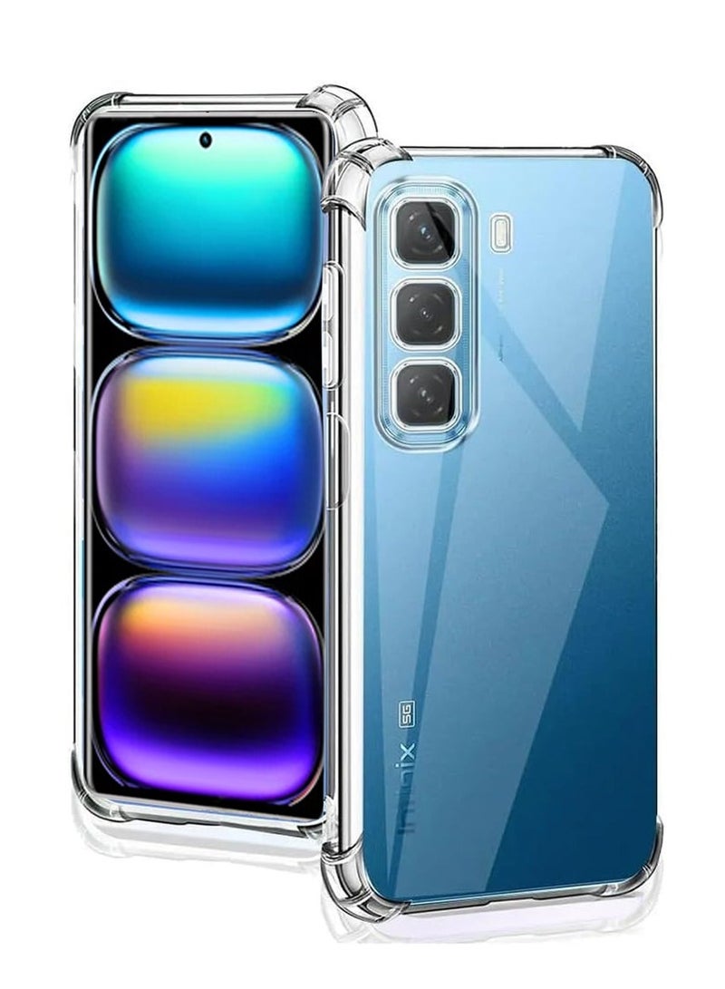 Techie Infinix Hot 50 Pro+ 4G TPU Bumper Corner Case with Camera Lens Protection Transparent Protective Back Cover - Image 1